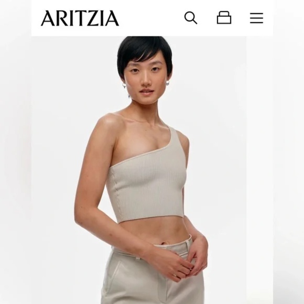 Sculpt Knit One-Shoulder Cropped Tank